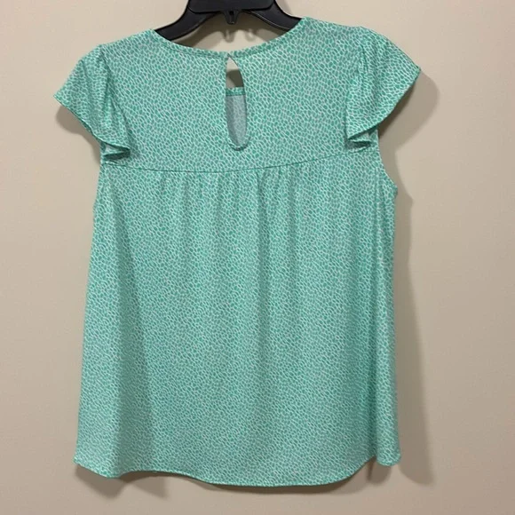 Michael Kors Mint Ruffle Sleeve Blouse medium - Picture 6 of 7